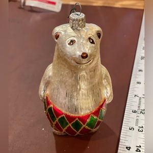Polar bear blown glass Ornament